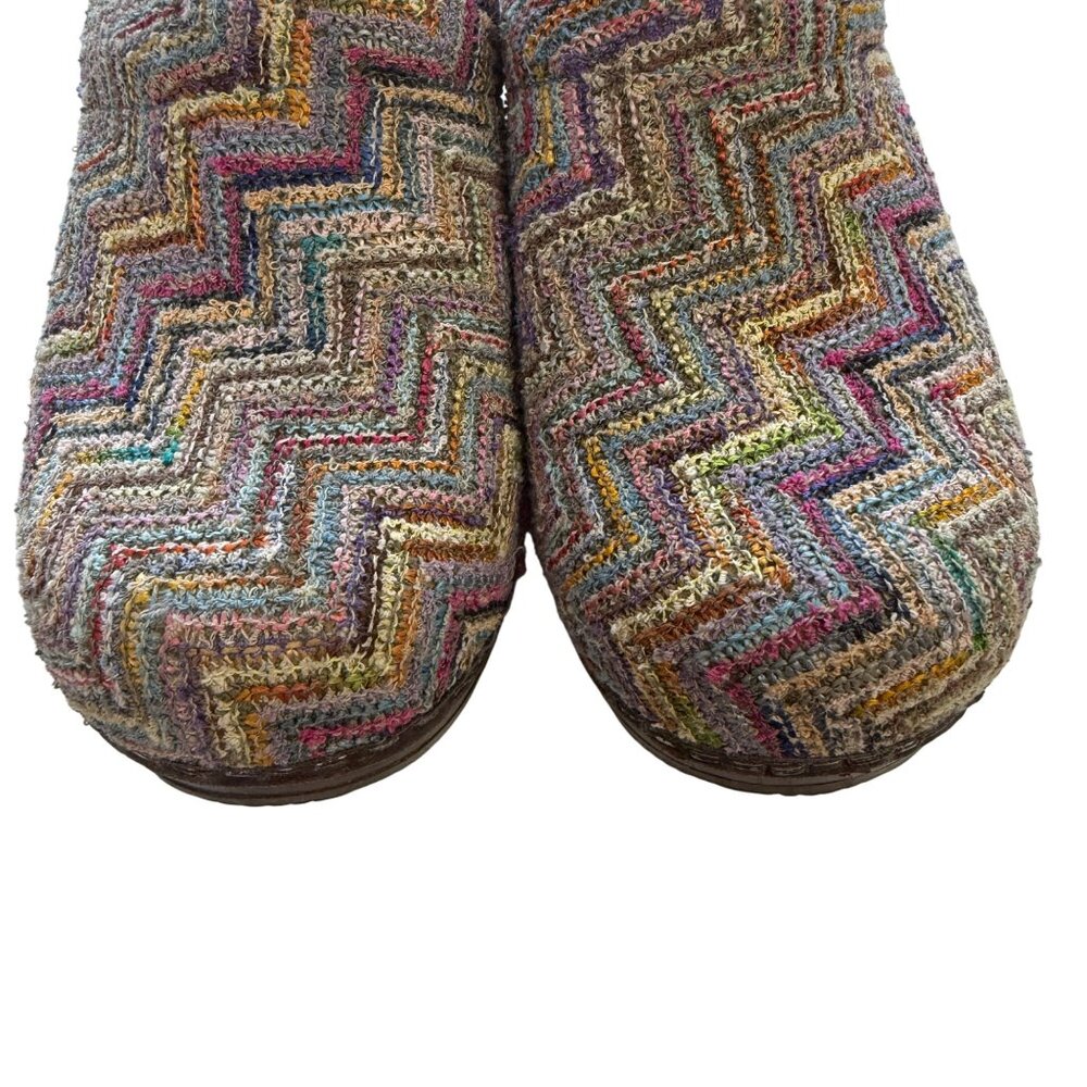 Sanita Womens Clogs Multicolor Knit Chevron Size 37 (US 6.5) Comfortable Slip-On - Picture 9 of 9